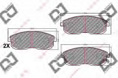 DJ PARTS bp1087 -  Комплект тормозных колодок, дисковый тормоз